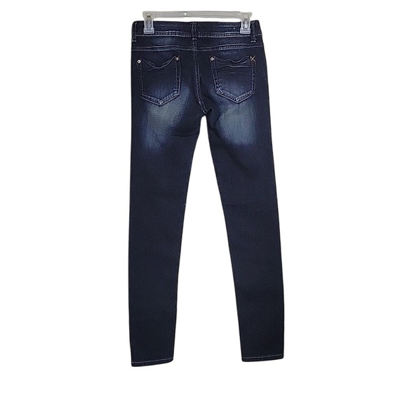 Dark Wash Distressed Skinny Jeans Special A Denim Size 7 EUC - Picture 6 of 8